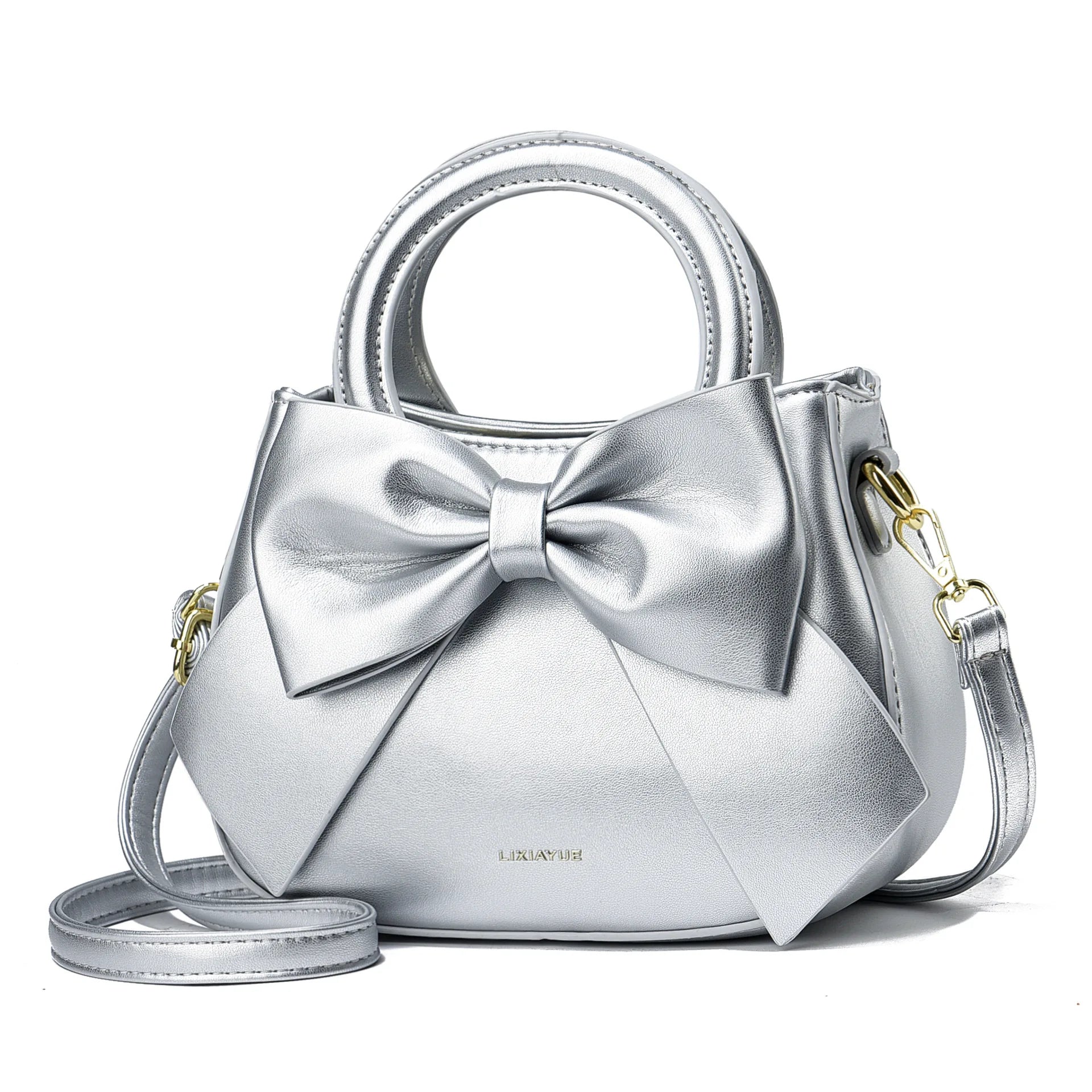 2024 New Trendy Women'S Small Square Bag High Quality Bow Single Shoulder Bag Fashionable  Western Style Crossbody Bag Handbag