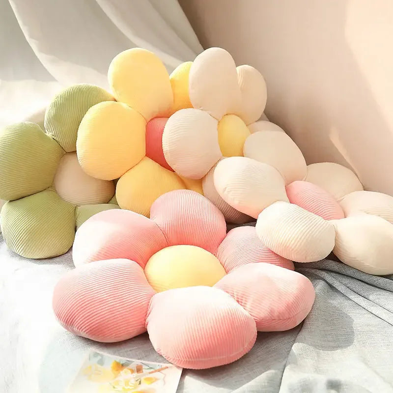 Stuffed Six Petal Flower Cushion Girly Room Decor SunflowerSetting for Kids Bedroom Seat Pillow Pillow Bay Window Pink Flower