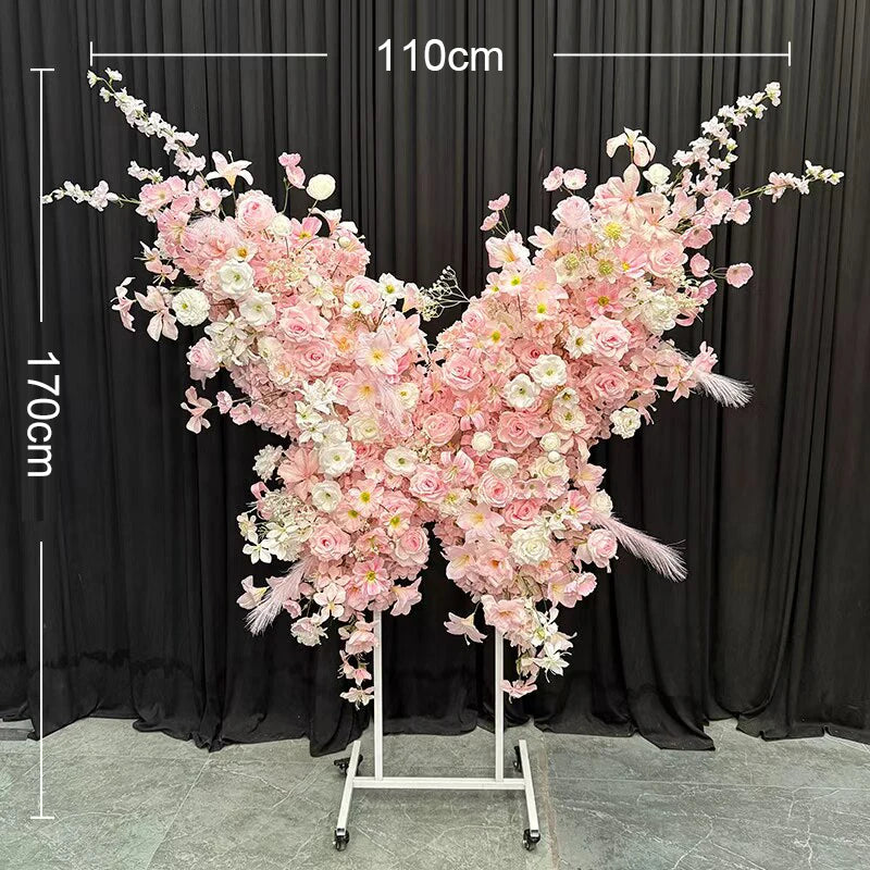 Artificial Hang Floral Arrangement Wedding Backdrop Arch Decor Pink White Rose Aisle Floor Flower Row Table Centerpieces Flower