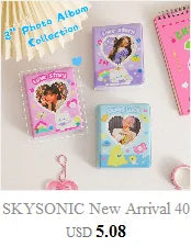 SKYSONIC Square Binder Collect Book DIY Sleeves & Notebook Refill Papers Idol Goo Card Journal Glitter Bullet Hand Book