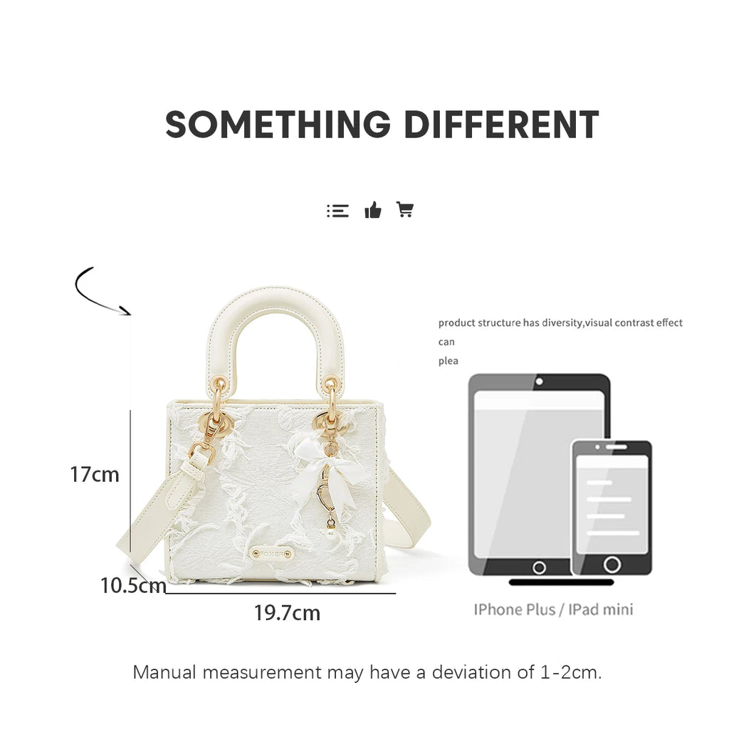 FOXER Lady's Handbag High Quality Fabric Elegant Shoulder Bag Special Design Fashion Crossbody Bag Gift for Lover