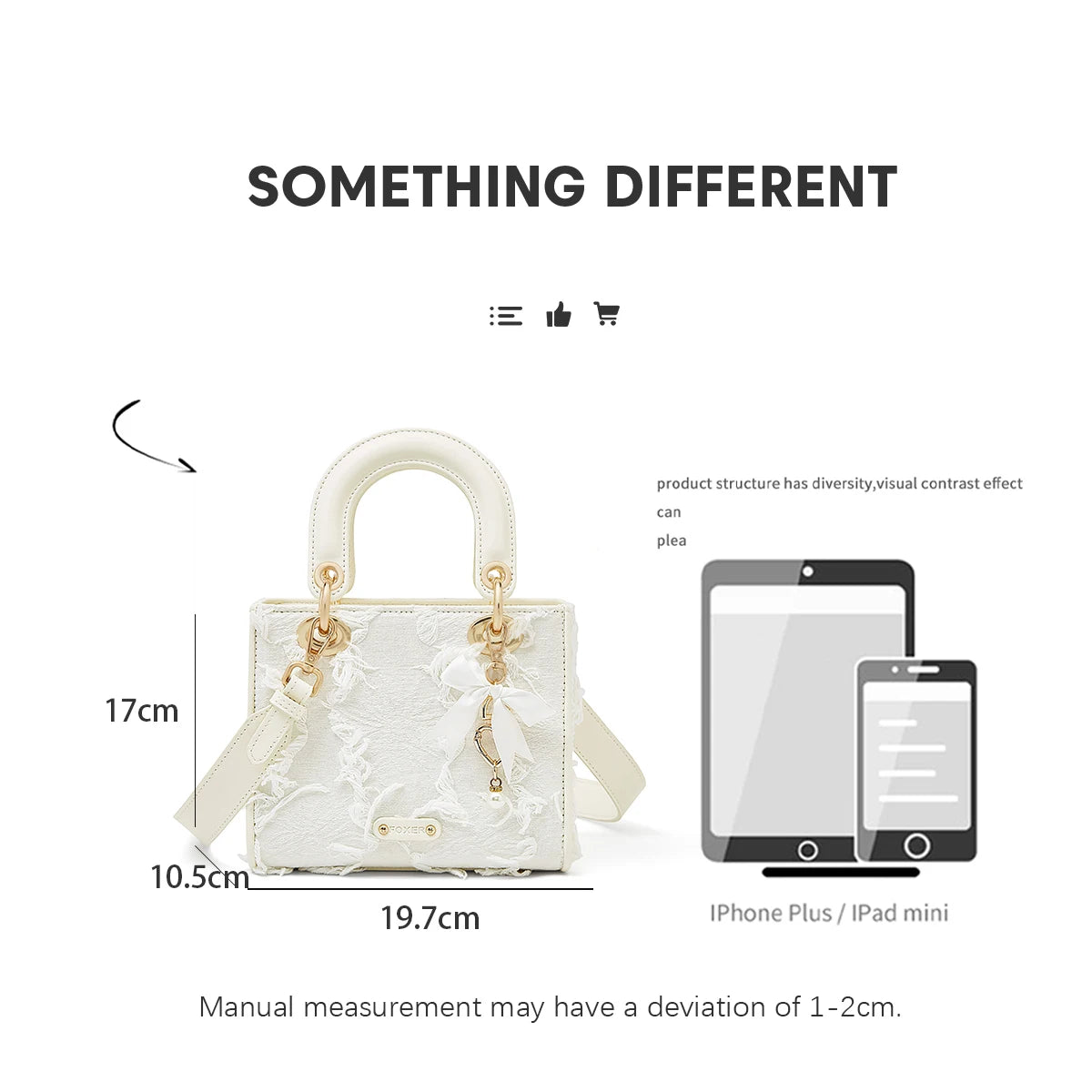 FOXER Lady's Handbag High Quality Fabric Elegant Shoulder Bag Special Design Fashion Crossbody Bag Gift for Lover