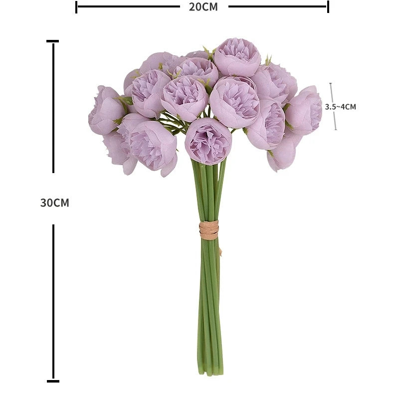 27 Heads Rose Pink Peony Artificial Flowers Silk Bouquet Roses Fake Flower for Table Vase Arrange Home Wedding Decoration Flower