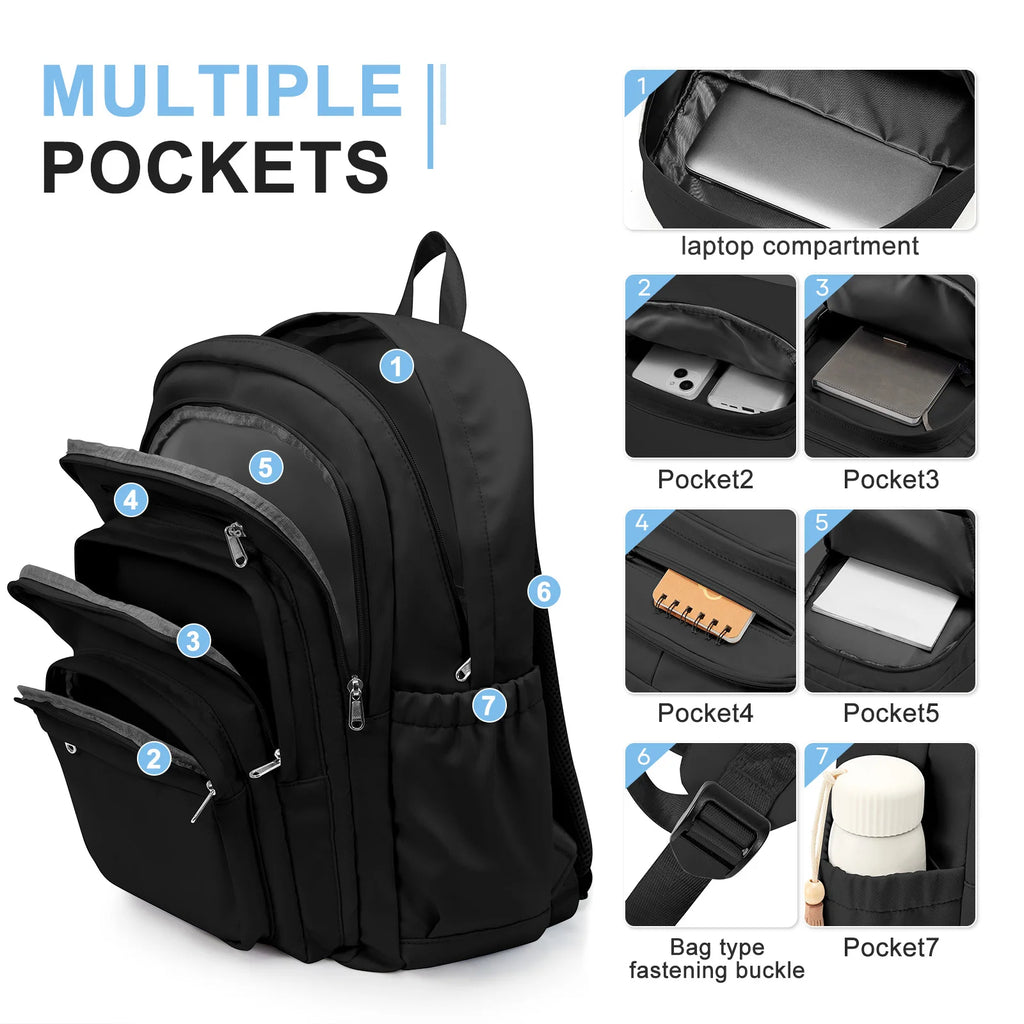 Large Capacity Multi-Layer Pocket Backpack Commuter Bag Middle High School Teens Students - Casual Daypack, Backpack for School