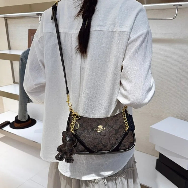 Elegant Modern Designer Diaper Bag For Women Luxury Large Capacity Tote Stylish Leather Crossbody Shoulder Bag Solid Design