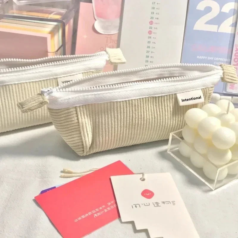 Cute Pencil Case Lovely Cartoon Korea Fashion Pencil Bag Canvas Washable High Capacity Stationery Storage Bag