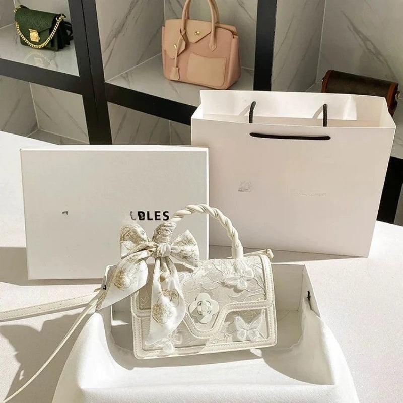 New Trendy Textured Denim Tassel Square Bag Women's Fashion Handbag Lady Clutch Purse Female Shoulder Messenger Bag