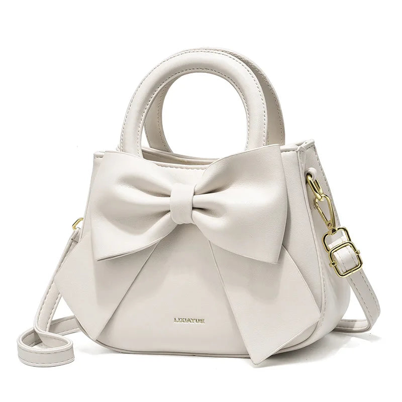2024 New Trendy Women'S Small Square Bag High Quality Bow Single Shoulder Bag Fashionable  Western Style Crossbody Bag Handbag