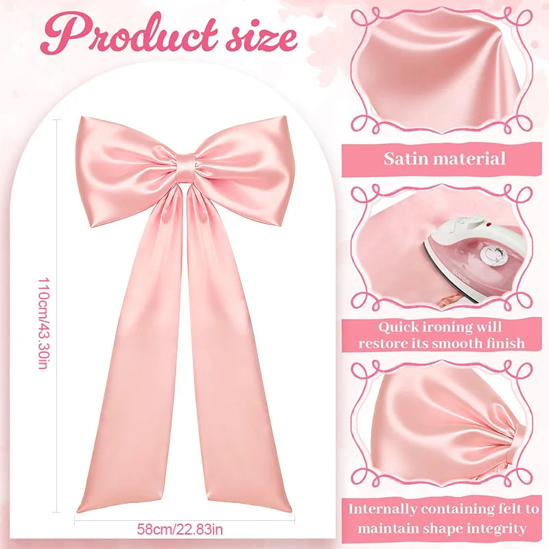 Elegant Satin Wedding Bow Decoration For Wedding Party Bedroom Living Room DIY Large Bow Ornament
