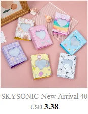 SKYSONIC Square Binder Collect Book DIY Sleeves & Notebook Refill Papers Idol Goo Card Journal Glitter Bullet Hand Book