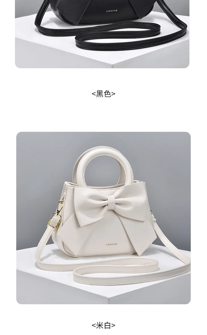 2024 New Trendy Women'S Small Square Bag High Quality Bow Single Shoulder Bag Fashionable  Western Style Crossbody Bag Handbag