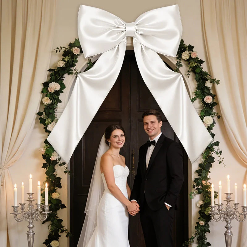 Elegant Satin Wedding Bow Decoration For Wedding Party Bedroom Living Room DIY Large Bow Ornament