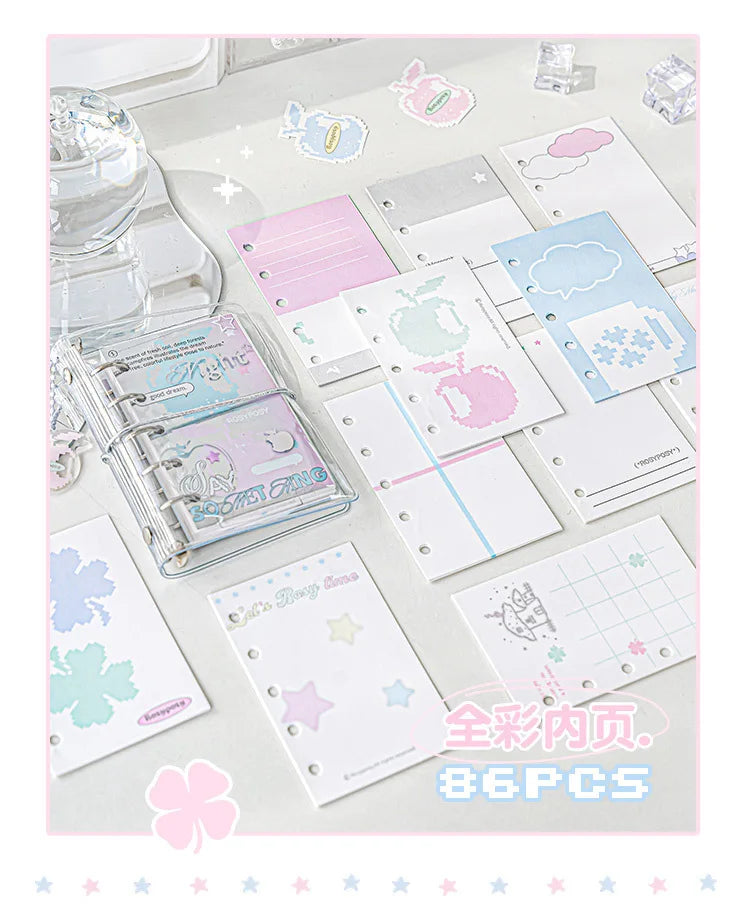 MINKYS M5 Pocket Binder Notebook Planner Yearly Daily Weekly Agenda Book Photo Book Kawaii School Stationery