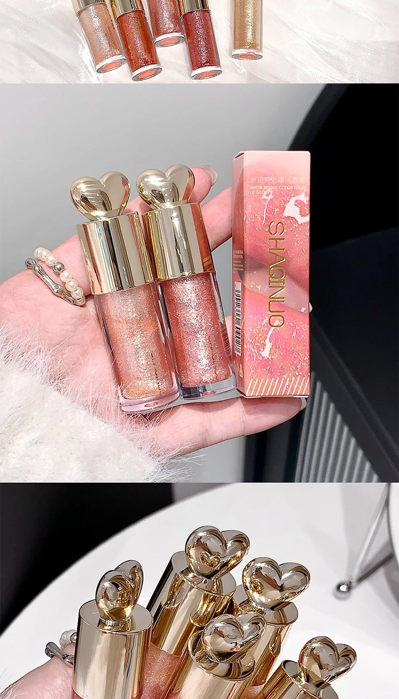 Sakinuo Hydra Bright Flash Lip Gloss Love Fine Flash Cross Border Pearl Water Beep Lip Mirror Lip Gloss