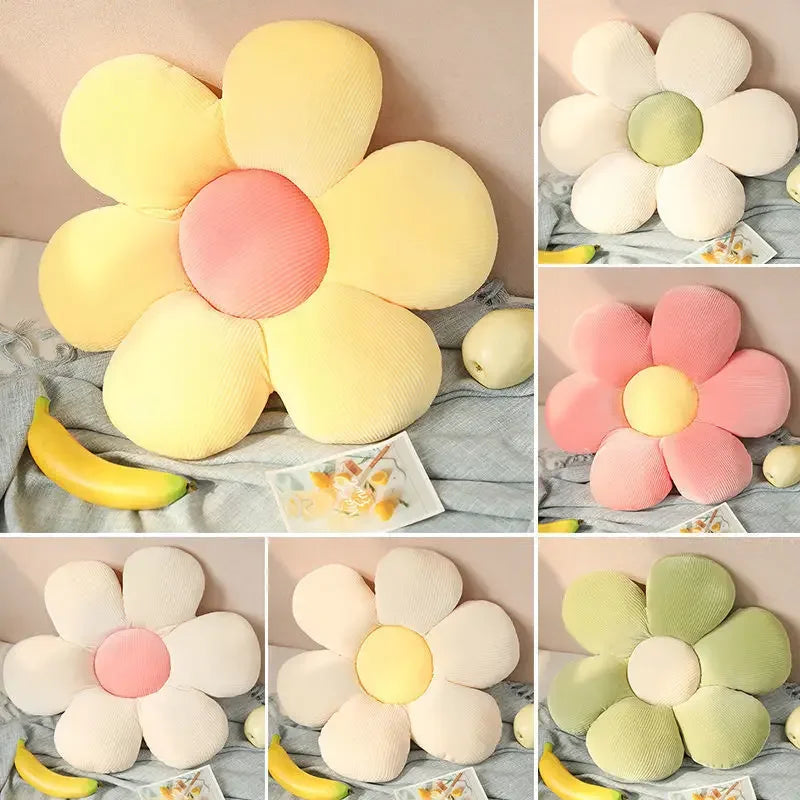 Stuffed Six Petal Flower Cushion Girly Room Decor SunflowerSetting for Kids Bedroom Seat Pillow Pillow Bay Window Pink Flower