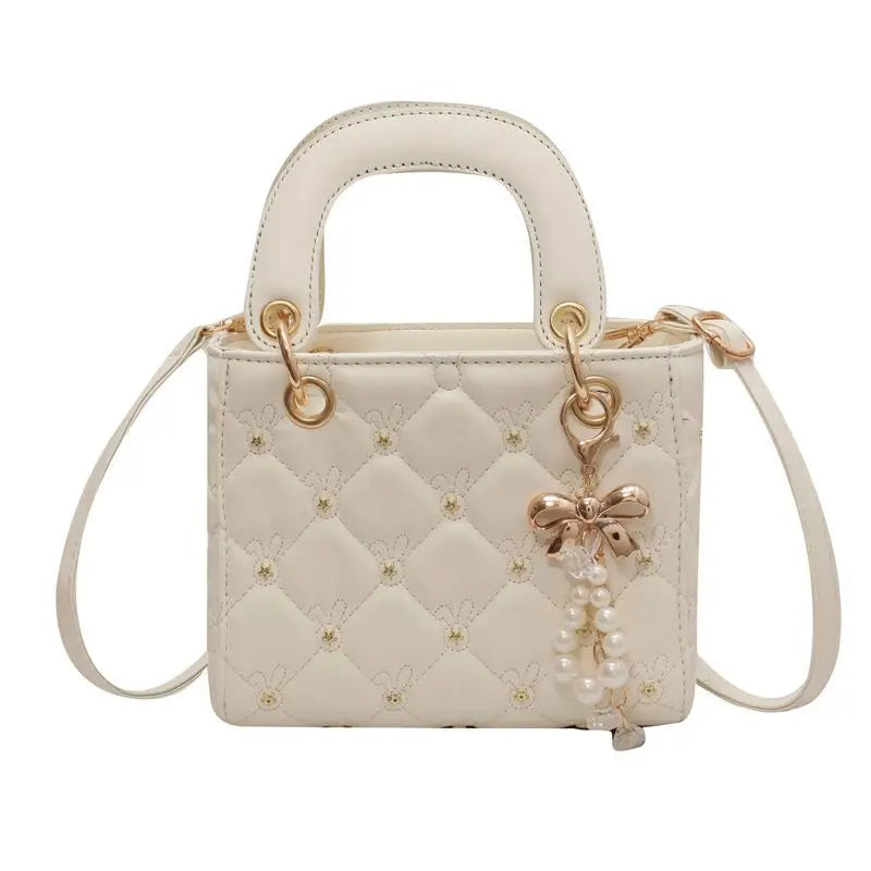 New Women's Crossbody Bag 2026 Trendy Design Summer Handbag Diamond Grid Princess Bag Korean Style Medium Square Bag