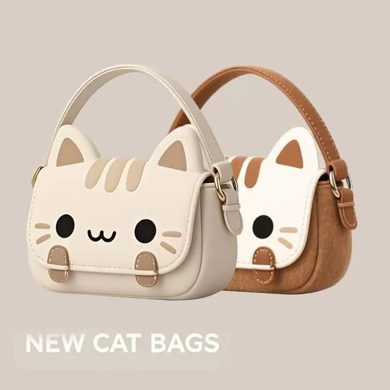 Hellokitty Plush Doll Backpack Versatile Women's Bag Cute Creative Student Casual Crossbody Bag Animal Print Korean Style