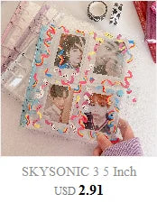 SKYSONIC Square Binder Collect Book DIY Sleeves & Notebook Refill Papers Idol Goo Card Journal Glitter Bullet Hand Book