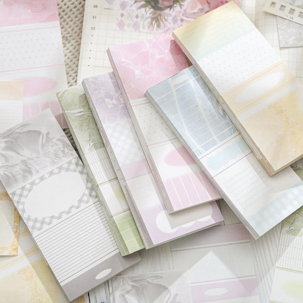 6packs/lot Memo Pads Material Paper Leisure Time Junk Journal Scrapbooking Retro Background Decoration