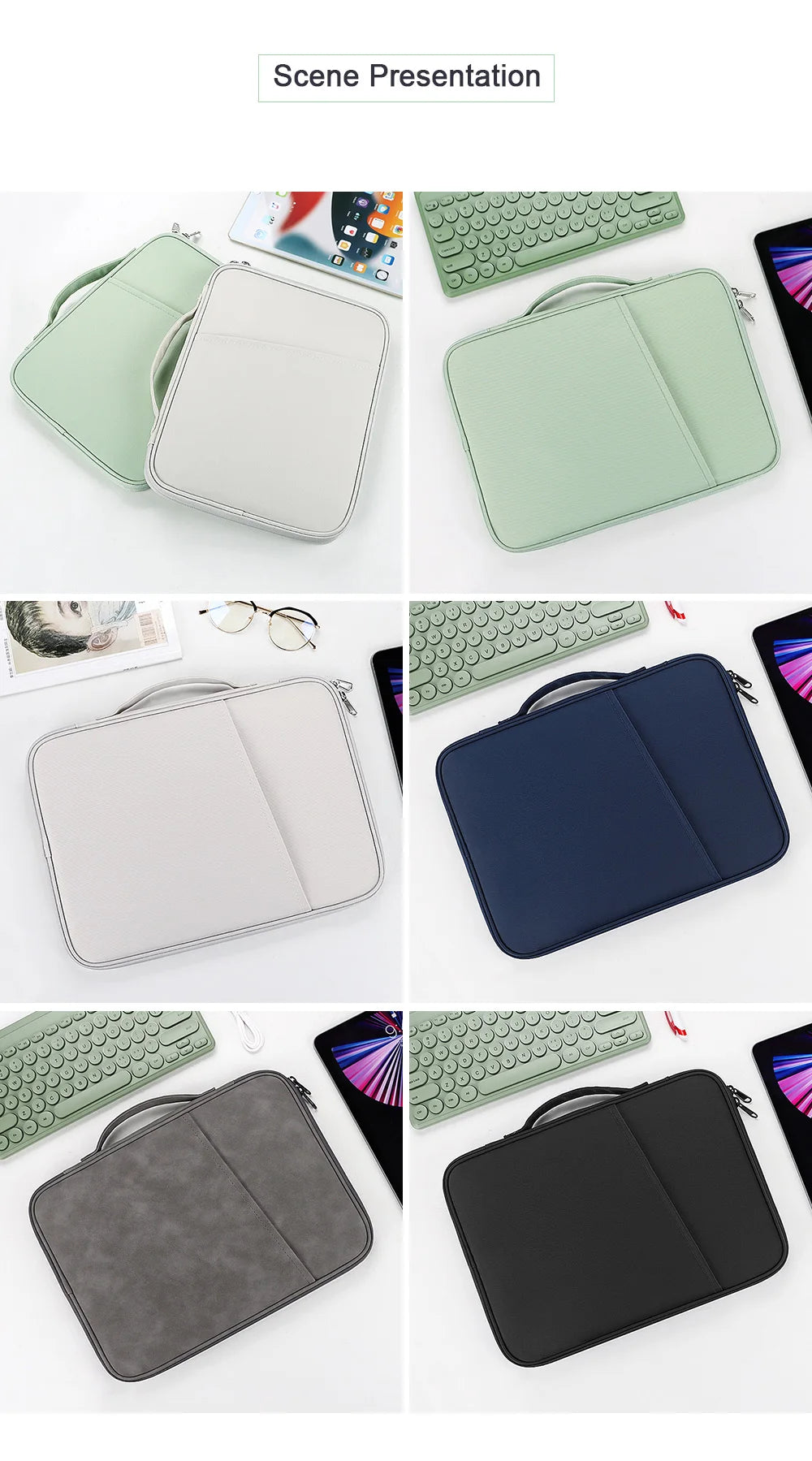 Sleeve Tablet Bag For iPad Air 2 1 2019 Pro 11 12.9 XiaoMi Pad 5 10 Cover 2017 Tablet Case 13 Inch Macbook Shockproof Pouch