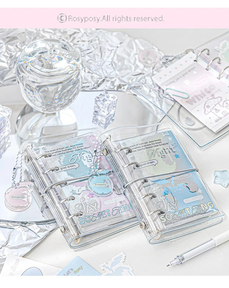 MINKYS M5 Pocket Binder Notebook Planner Yearly Daily Weekly Agenda Book Photo Book Kawaii School Stationery