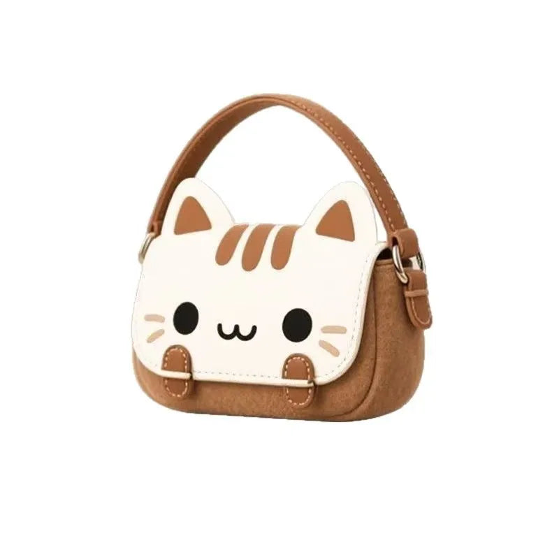 Hellokitty Plush Doll Backpack Versatile Women's Bag Cute Creative Student Casual Crossbody Bag Animal Print Korean Style