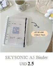 SKYSONIC Square Binder Collect Book DIY Sleeves & Notebook Refill Papers Idol Goo Card Journal Glitter Bullet Hand Book
