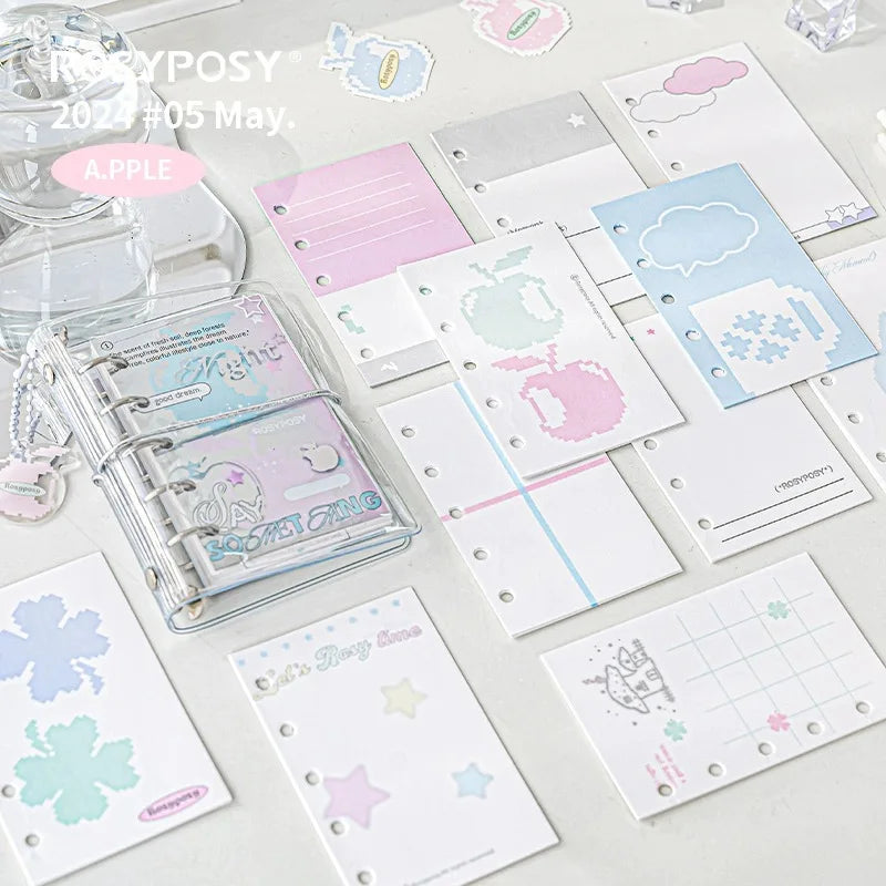 MINKYS M5 Pocket Binder Notebook Planner Yearly Daily Weekly Agenda Book Photo Book Kawaii School Stationery