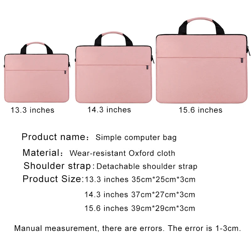 New Protective Pouch Large Capacity Ultra Thin Notebook Cover Laptop Sleeve Case Laptop Handbag Shoulder Bag for HP Dell Lenovo