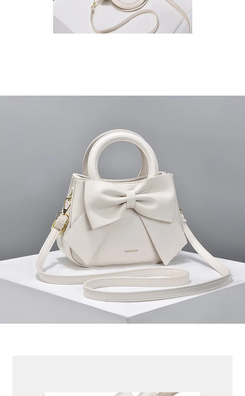 2024 New Trendy Women'S Small Square Bag High Quality Bow Single Shoulder Bag Fashionable  Western Style Crossbody Bag Handbag