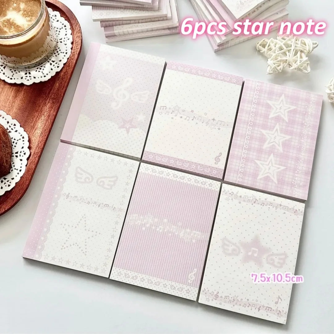 Musical Note Memo Pad Cute A7 Notepad Pink Memo Pad Adorable Non-Sticky Memo Pad For Diary Writing Journaling Note-Taking