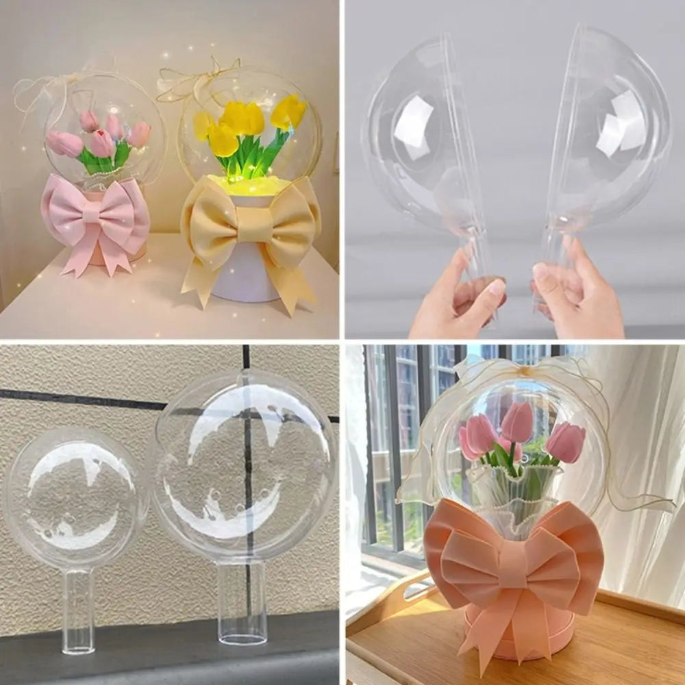 New Transparent Flower Packing Box DIY Acrylic Flower Bouquet Ball Round Bouquet Holder Wedding Birthday Party Decorations