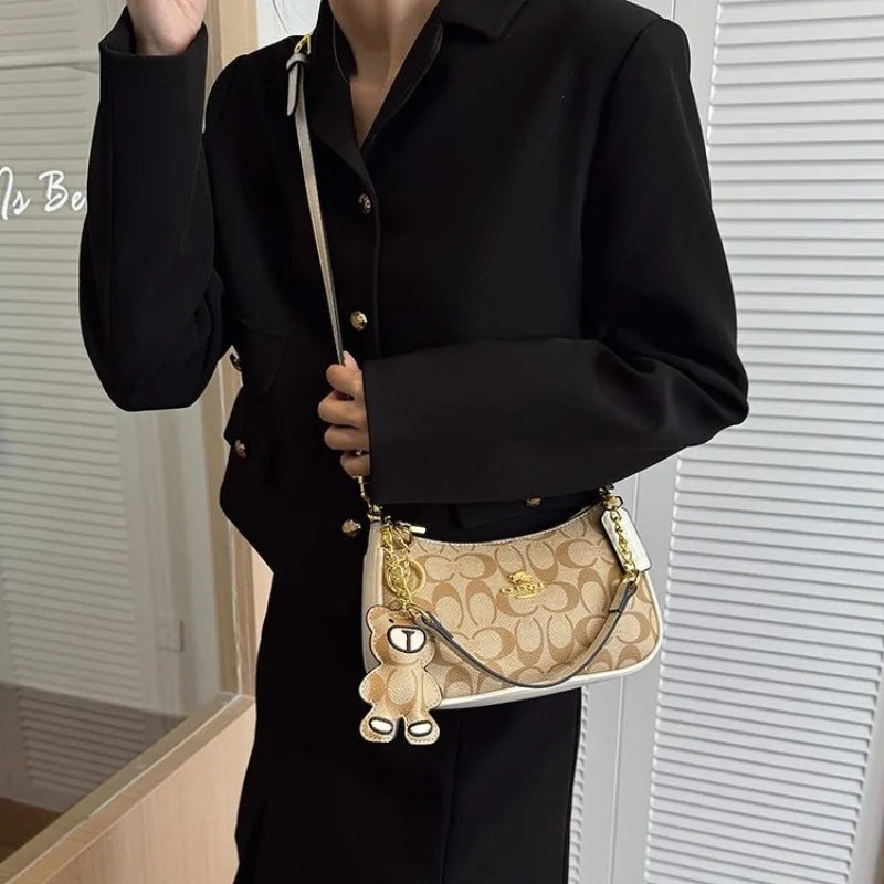 Elegant Modern Designer Diaper Bag For Women Luxury Large Capacity Tote Stylish Leather Crossbody Shoulder Bag Solid Design