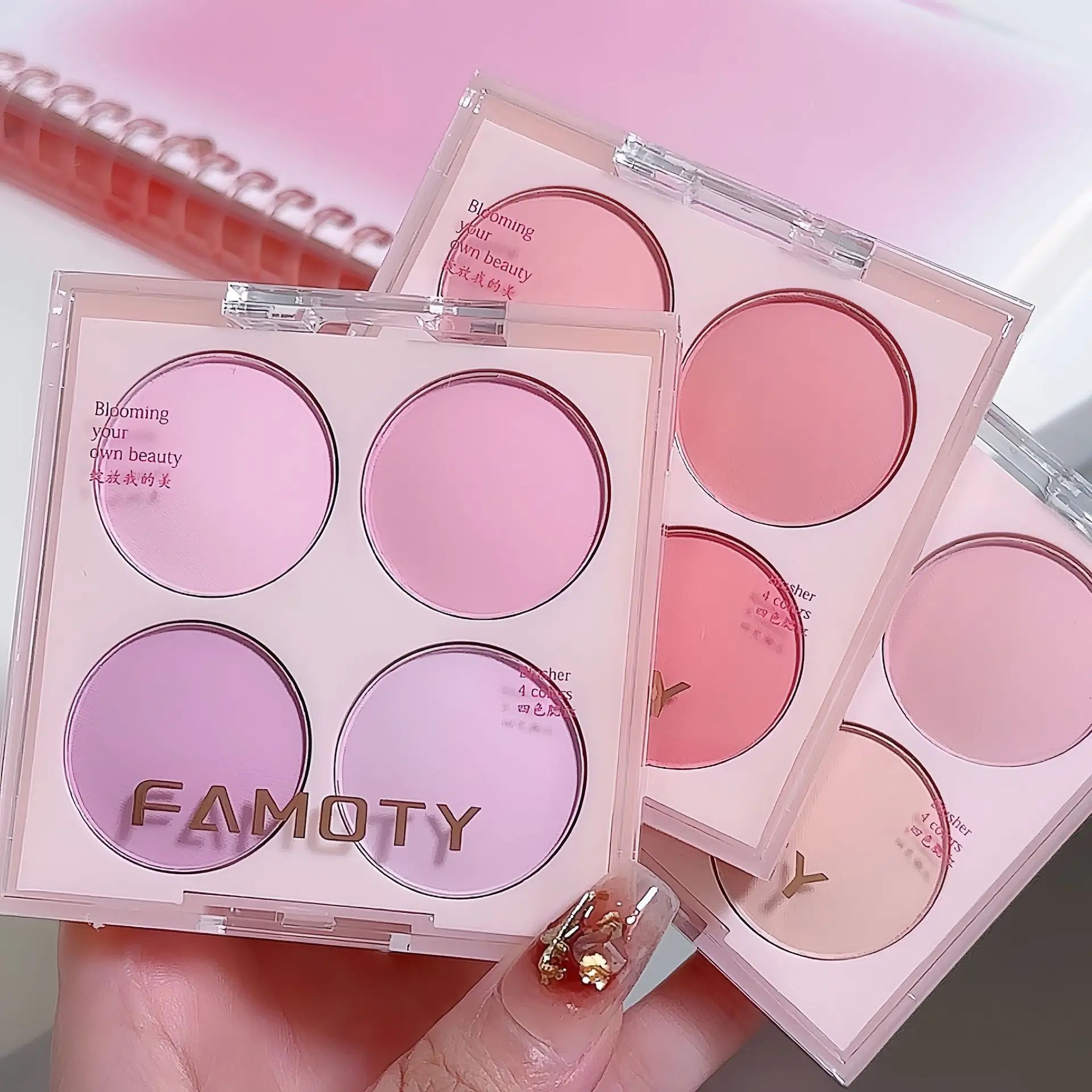 4 Colors Blush Powder Face Makeup  Sweet Warm Colors Matte Cheek Powder Facial Beauty Cosmetic Makeup Blush
