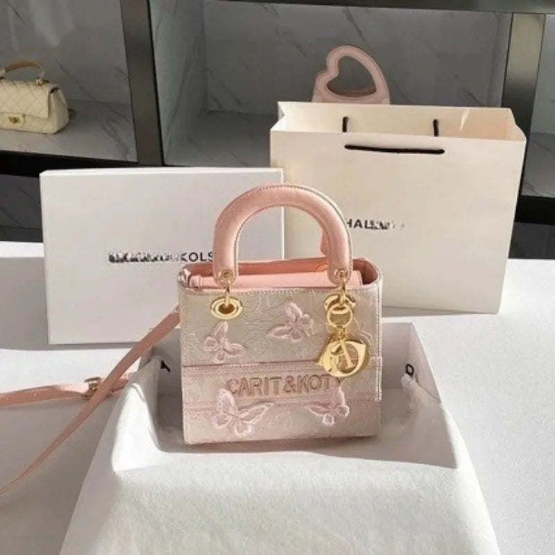 New Trendy Textured Denim Tassel Square Bag Women's Fashion Handbag Lady Clutch Purse Female Shoulder Messenger Bag
