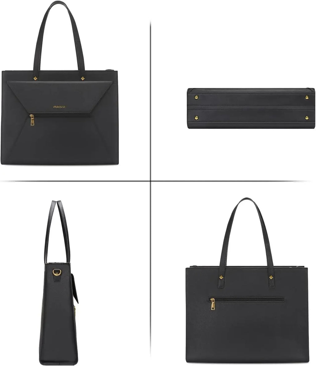 PU Leather Laptop Bag 15.6 inch Women's Tote Bag for MacBook Air Pro Dell Asus Notebook Shoulder Briefcase Casual Travel Handbag