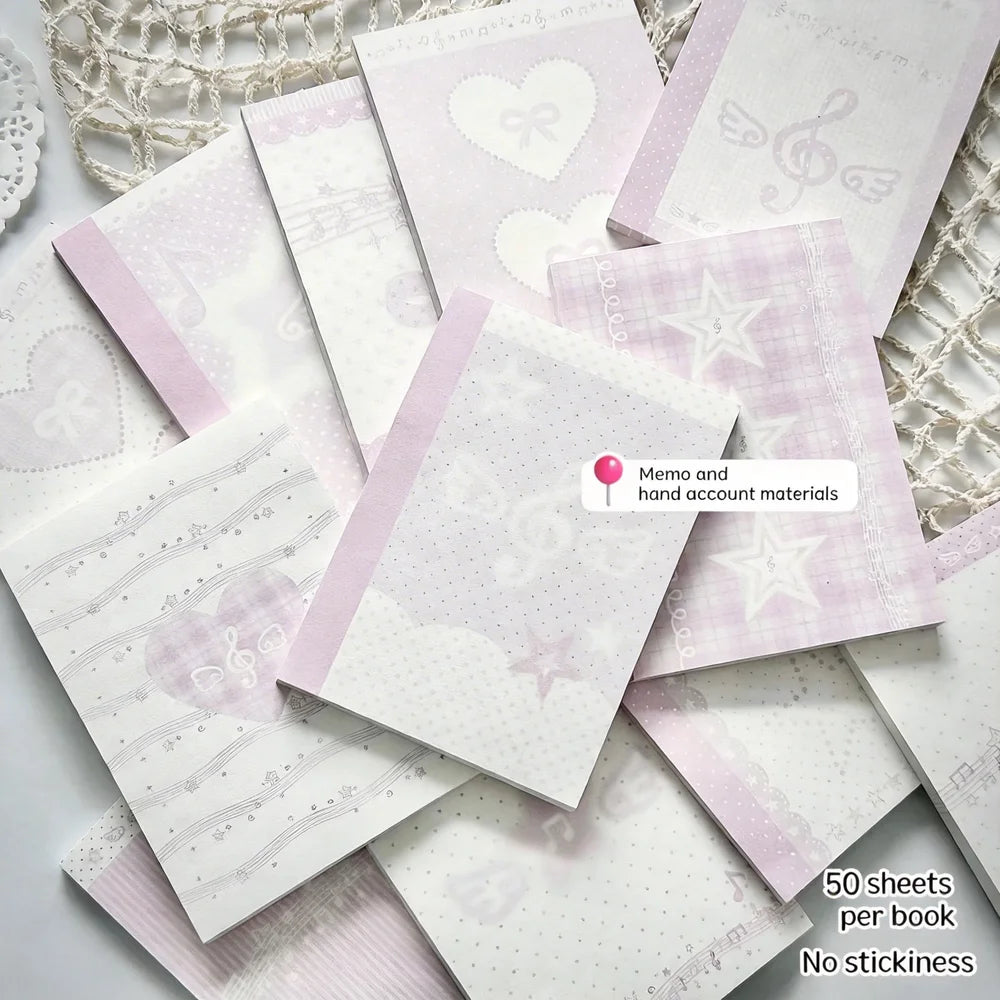 Musical Note Memo Pad Cute A7 Notepad Pink Memo Pad Adorable Non-Sticky Memo Pad For Diary Writing Journaling Note-Taking