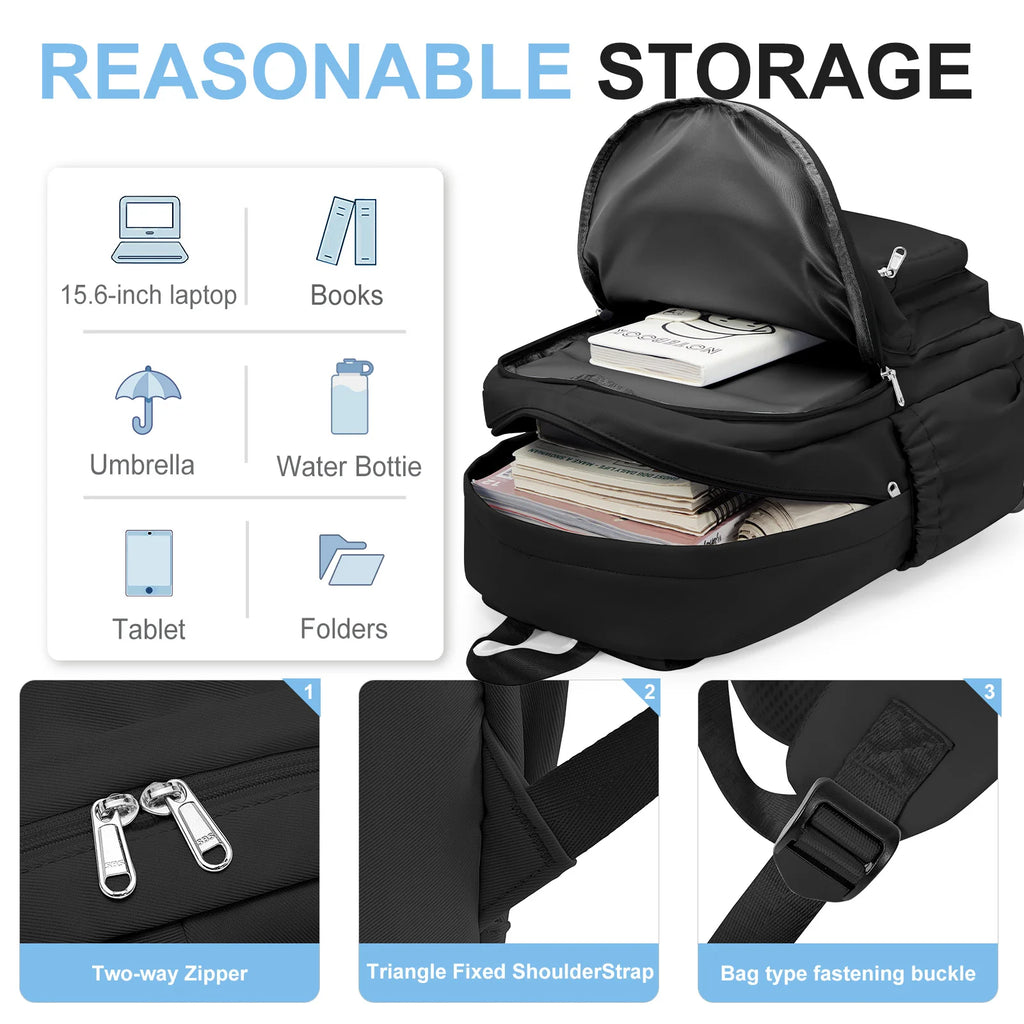 Large Capacity Multi-Layer Pocket Backpack Commuter Bag Middle High School Teens Students - Casual Daypack, Backpack for School