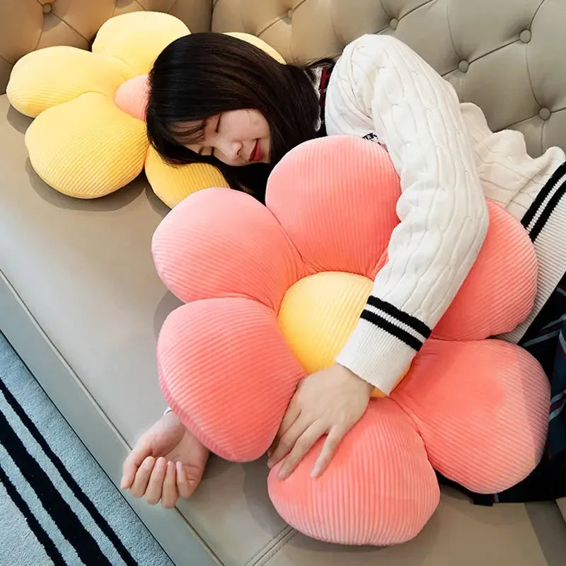 Stuffed Six Petal Flower Cushion Girly Room Decor SunflowerSetting for Kids Bedroom Seat Pillow Pillow Bay Window Pink Flower