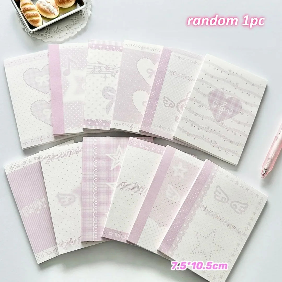 Musical Note Memo Pad Cute A7 Notepad Pink Memo Pad Adorable Non-Sticky Memo Pad For Diary Writing Journaling Note-Taking