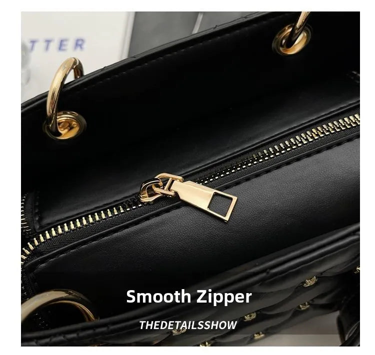 New Women's Crossbody Bag 2026 Trendy Design Summer Handbag Diamond Grid Princess Bag Korean Style Medium Square Bag