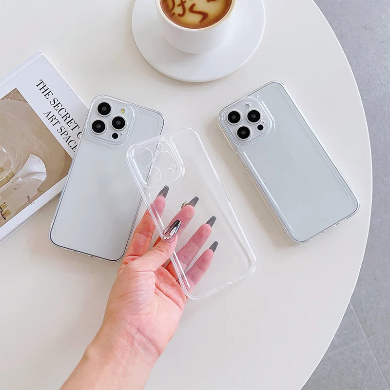 Lovely Black Love Hearts Phone Case for iPhone 17 Air 16E 15 14 13 12 11 Pro Max Plus Mini X Xs 8 7 Soft Clear Cover Coques
