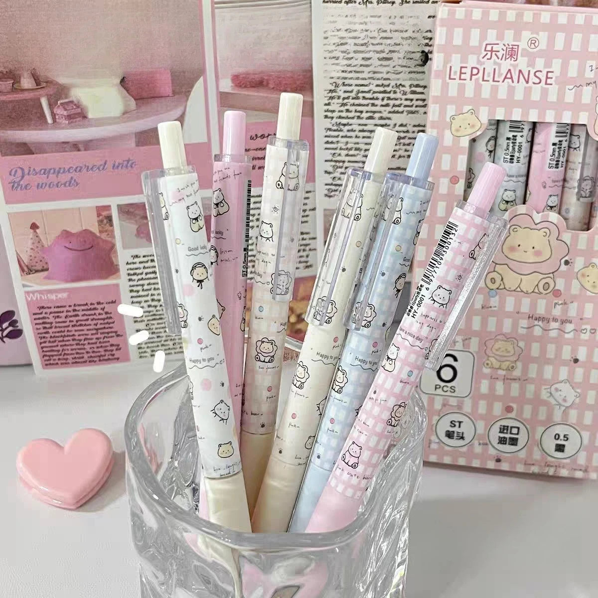 Press Neutral Pen, Simple Quick Drying, High Beauty, Cute Girl Heart, 0.5mm Pen Tip, Student Stationery Brush, Question Pen