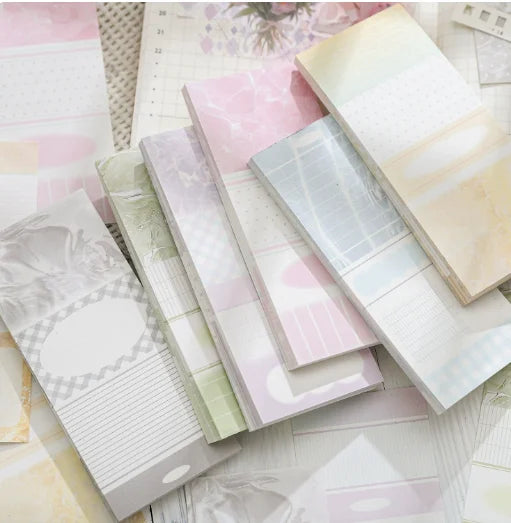 6packs/lot Memo Pads Material Paper Leisure Time Junk Journal Scrapbooking Retro Background Decoration