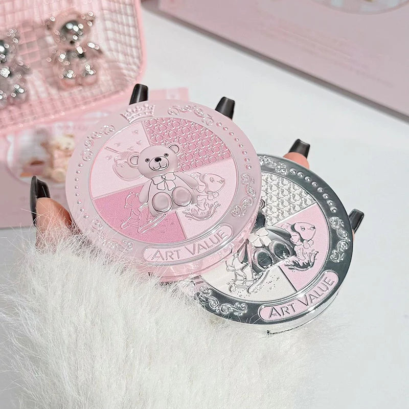Bear Family Makeup Gift Box Lip Color powder blusher eye shadow powder Holiday Gift Makeup Set