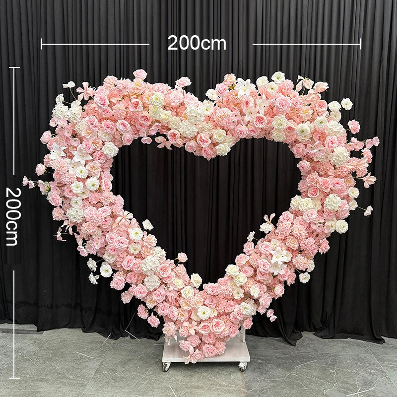 Artificial Hang Floral Arrangement Wedding Backdrop Arch Decor Pink White Rose Aisle Floor Flower Row Table Centerpieces Flower