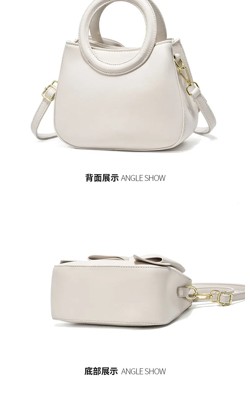 2024 New Trendy Women'S Small Square Bag High Quality Bow Single Shoulder Bag Fashionable  Western Style Crossbody Bag Handbag