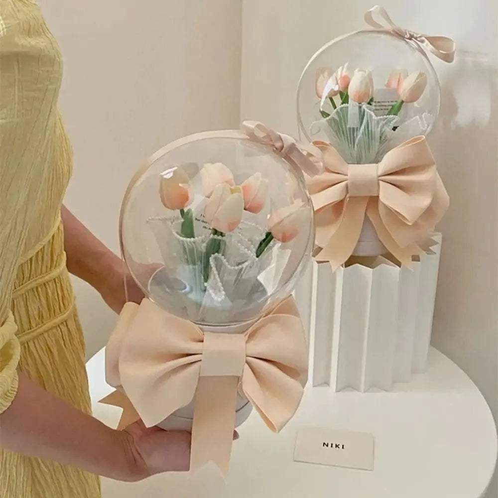 New Transparent Flower Packing Box DIY Acrylic Flower Bouquet Ball Round Bouquet Holder Wedding Birthday Party Decorations