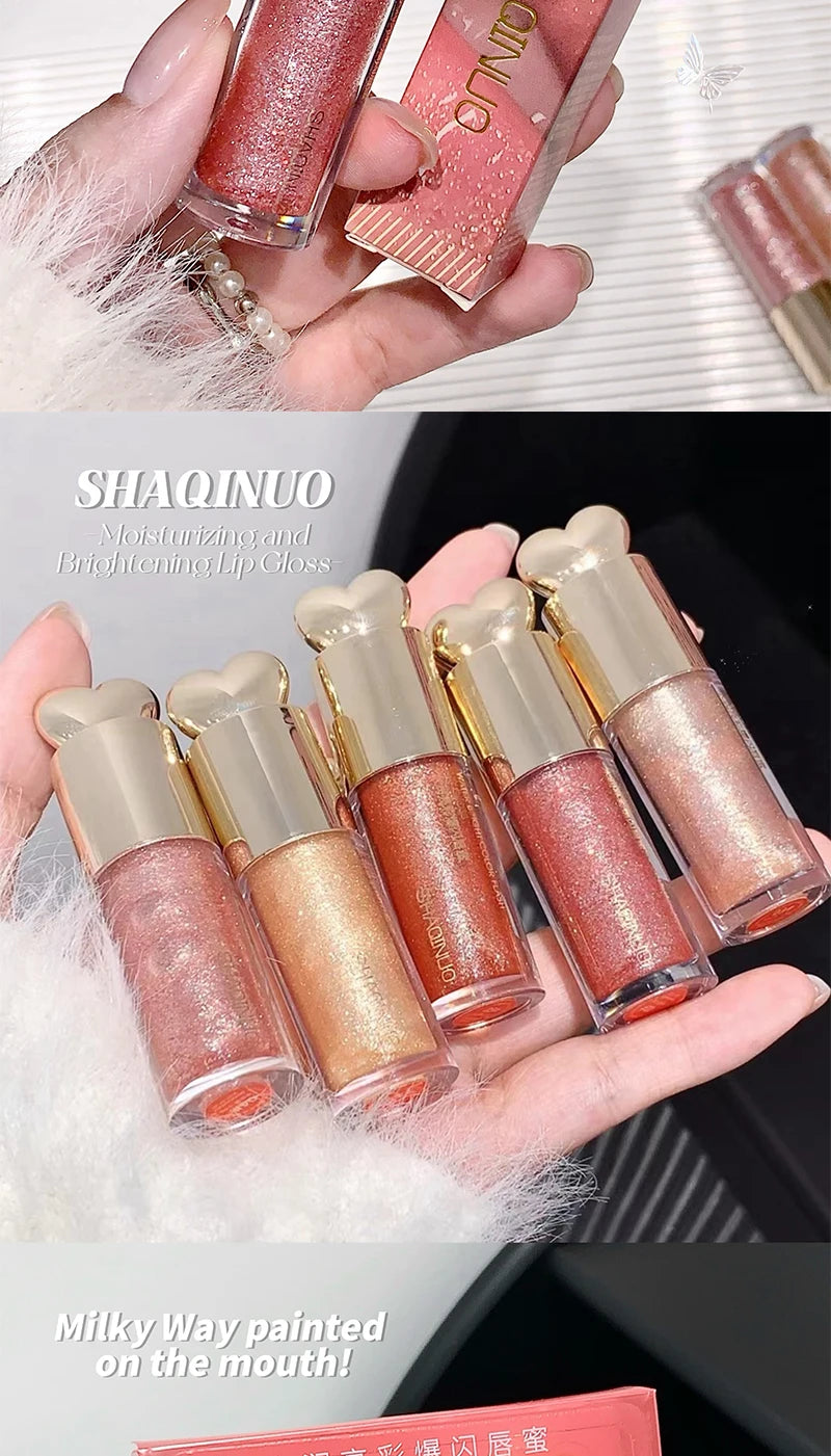 Sakinuo Hydra Bright Flash Lip Gloss Love Fine Flash Cross Border Pearl Water Beep Lip Mirror Lip Gloss