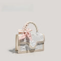 New Trendy Textured Denim Tassel Square Bag Women's Fashion Handbag Lady Clutch Purse Female Shoulder Messenger Bag